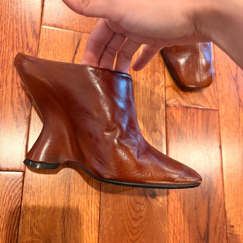 Dries Van Noten Brown Leather Mules - Picture 7 of 14